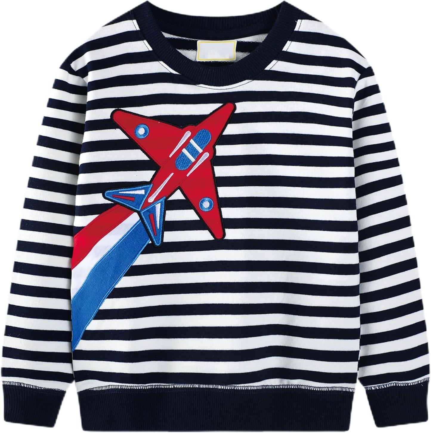 Jungen Pullover Sweatshirt Kinder Casual Langarm Tops Tier Flugzeug Winter Warm Streifen Oberteile Alter 2-7 Jahre