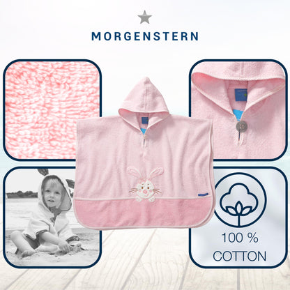 Morgenstern Bath Poncho Children's Baby Girls Boys 100% Cotton Oeko-Tex Baby Bath Towel Hooded Towel Bathrobe Terry Cloth