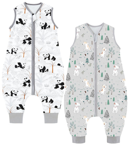 Chilsuessy Baby Sleeping Bag with Legs, 2.5 Tog All-Season Sleeping Bag (CPC Certification) for Infants, Children, Dinosaur Park, 80 cm, Baby Height 90–100 cm