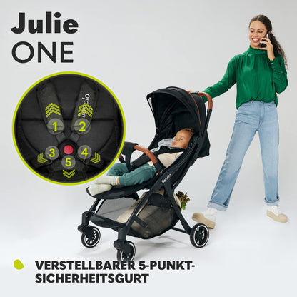 LIONELO Julie One Buggy Pushchair up to 22 kg, Adjustable Backrest and Footrest, Mosquito Net, Leg Warmer, Drink Holder and Transport Bag, Foldable