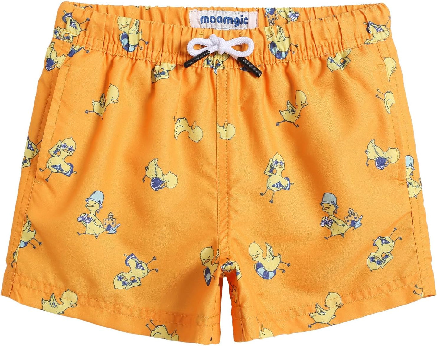 MaaMgic Boys’ Small Swimming Shorts, Quick-Drying Board Shorts with Mesh Lining, Pockets and Adjustable Drawstring