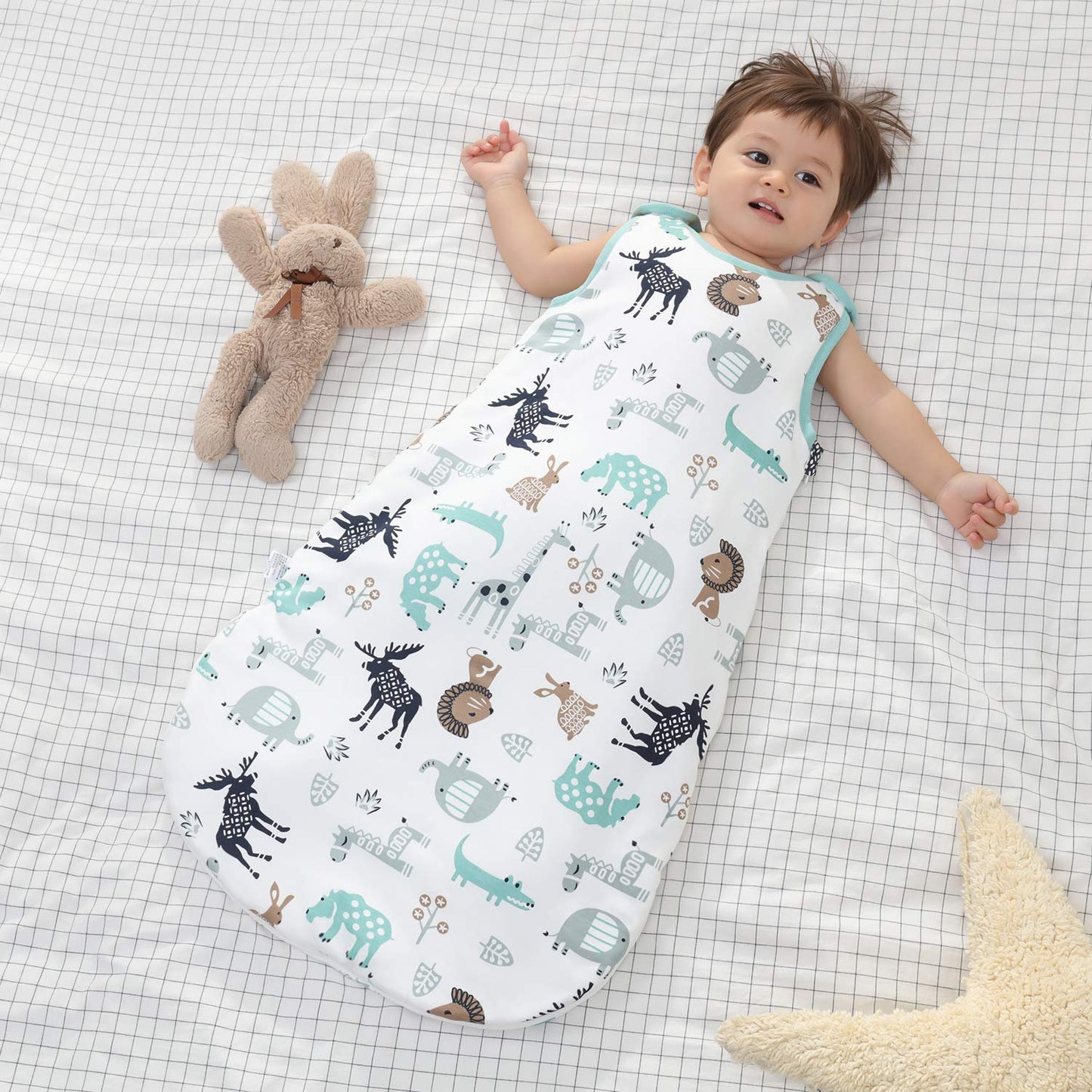 Baby Winter Sleeping Bag, Toddler Sleeping Bag, 2.5 Tog Sleeping Bag, 100% Cotton, Various Sizes from Newborn to 18 Months, All-Year-Round Sleeping Bag