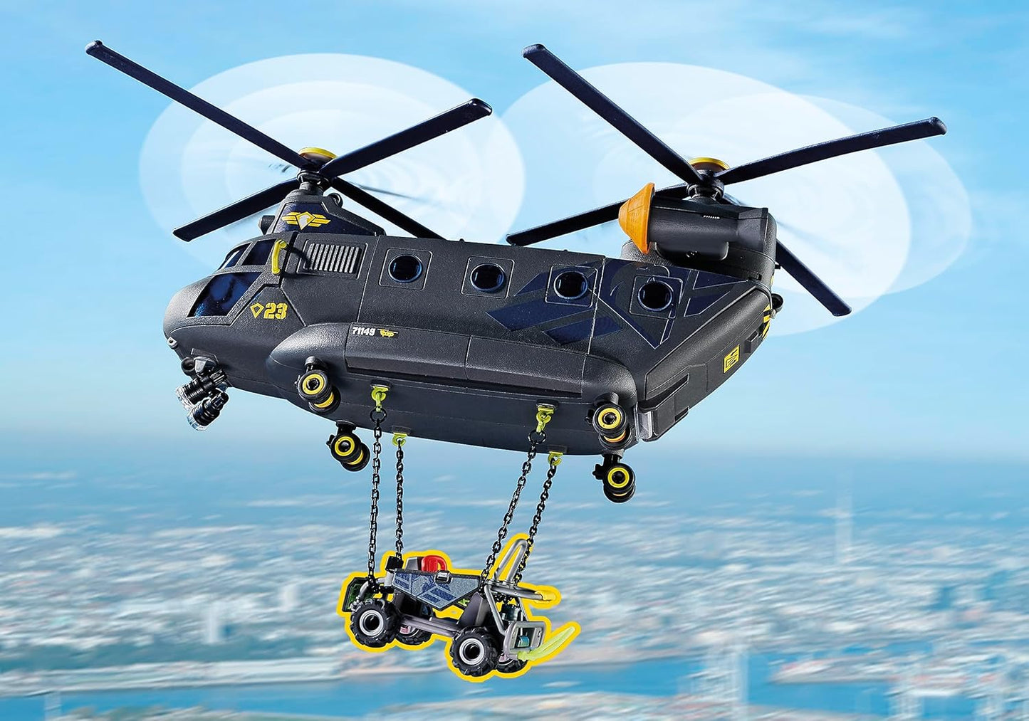 PLAYMOBIL City Action 71149 SWAT-Rettungshelikopter, detailreicher SWAT-Rettungshelikopter mit Licht- und Soundmodul, Spielzeug für Kinder ab 5 Jahren
