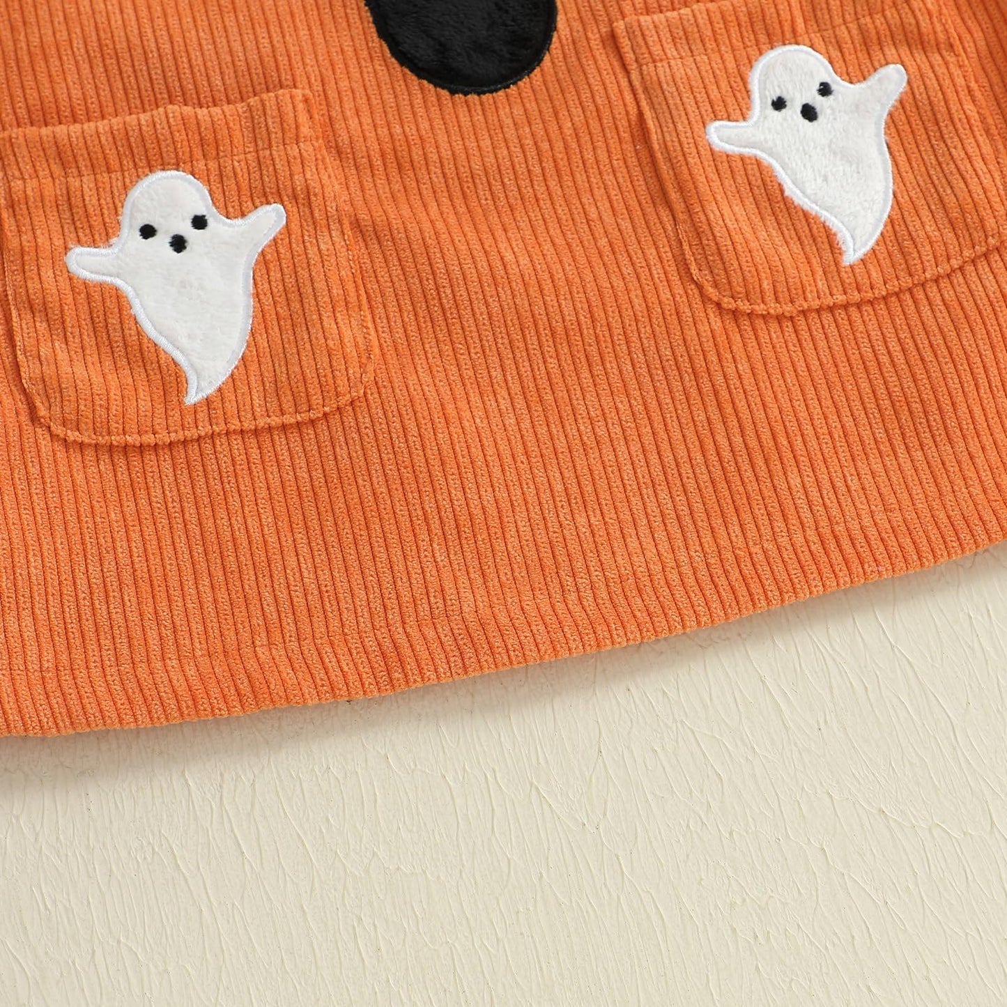 Geagodelia Baby Girl Halloween Clothing Outfit Pumpkin Ghost Baby Clothing Set Body Top + Jumpsuit Dress Newborn Soft Baby Set