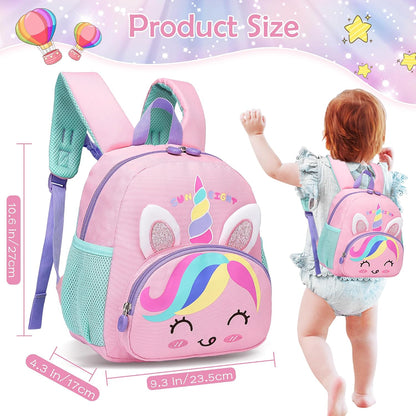 Kinderrucksack Mädchen Kleiner Rucksack Kinder mit Brustgurt, Rosa | Leicht Wasserdicht Vorschule Kleinkind, Schulrucksack Einhorn, Tagesrucksack, Kindergarten Schultasche für 1-5 Jahre