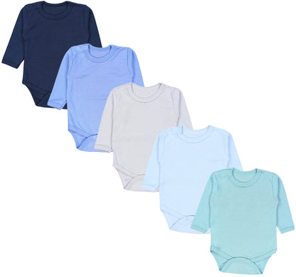 TupTam Baby Body Langarm – Weicher Body Baby 5er Pack aus Baumwolle, Unifarben, OEKO-TEX Zertifiziert
