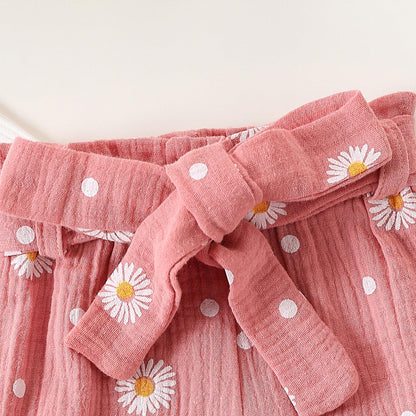 Geagodelia Baby Mädchen Kleidung Babykleidung Outfit Set Langarm Body Strampler + Gänseblümchen Hose + Stirnband Neugeborene Weiche Babyset