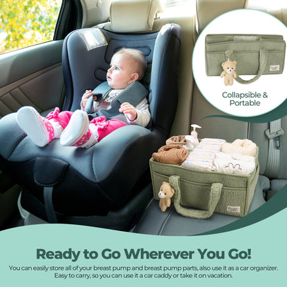 Baby Windel Caddy Organizer für Wickelauflage, Aufbewahrungskorb für Windeln und Tücher, Geschenk für Babyparty, Autowagen Organizer, Kindergarten Windel Organizer, Laptop