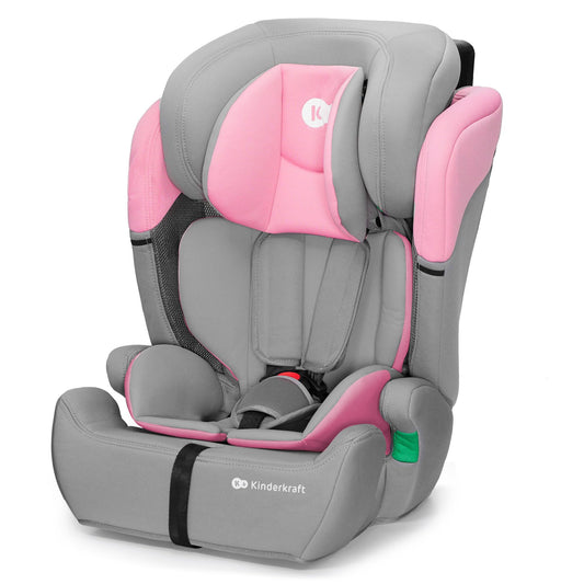 Kinderkraft Kinderautositz COMFORT UP I-SIZE, Autokindersitz, Kindersitz, ein Autositz für Kinder von 76-150 cm, 5-Punkt-Sicherheitsgurt, Einstellbare Kopfstütze, ECE R129/03, Grau
