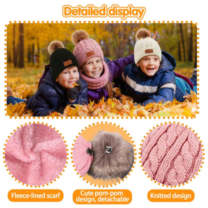 3-in-1 Children's Winter Hat Scarf Gloves Set