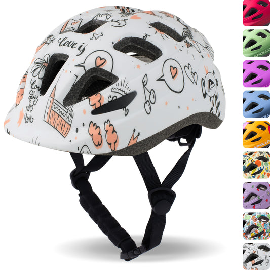 Apollo children's bicycle helmet, helmet for children and teenagers, multi-sport helmet, bicycle helmet for girls, bicycle helmet for boys, children's helmet from 3 years, adjustable children's helmet, from size 48, for bicycles and scooters 