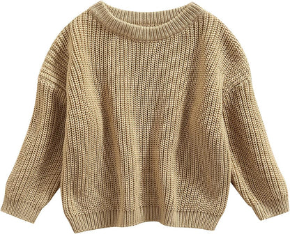 L&ieserram Baby Mädchen Jungen Gestrickt Pullover Jumper Neugeborenen Kinder Langarm Strickpullover Einfarbige Pulli Kleinkinder Kleidung Outfit Knitted Sweater 0-5 Jahre