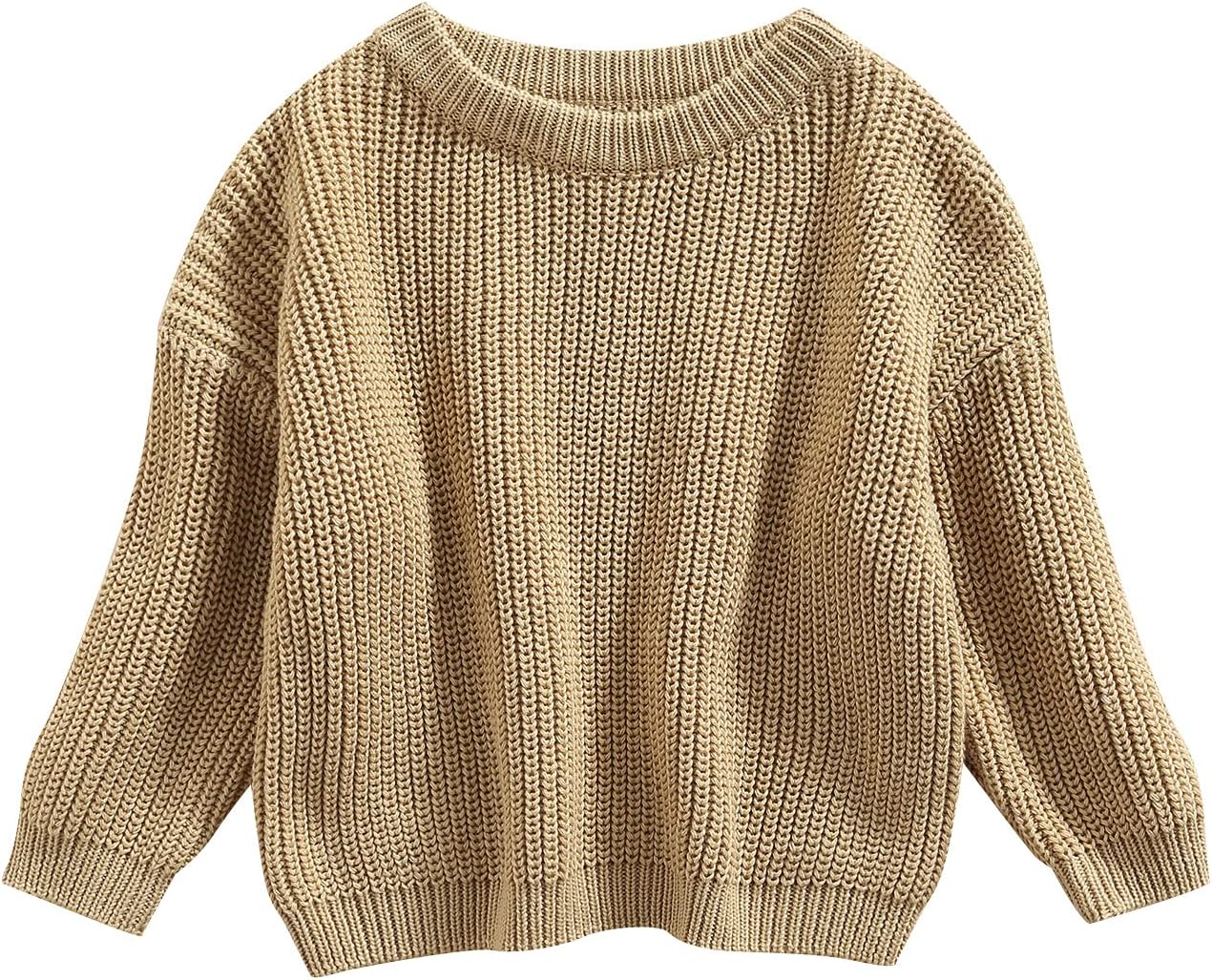 L&ieserram Baby Mädchen Jungen Gestrickt Pullover Jumper Neugeborenen Kinder Langarm Strickpullover Einfarbige Pulli Kleinkinder Kleidung Outfit Knitted Sweater 0-5 Jahre