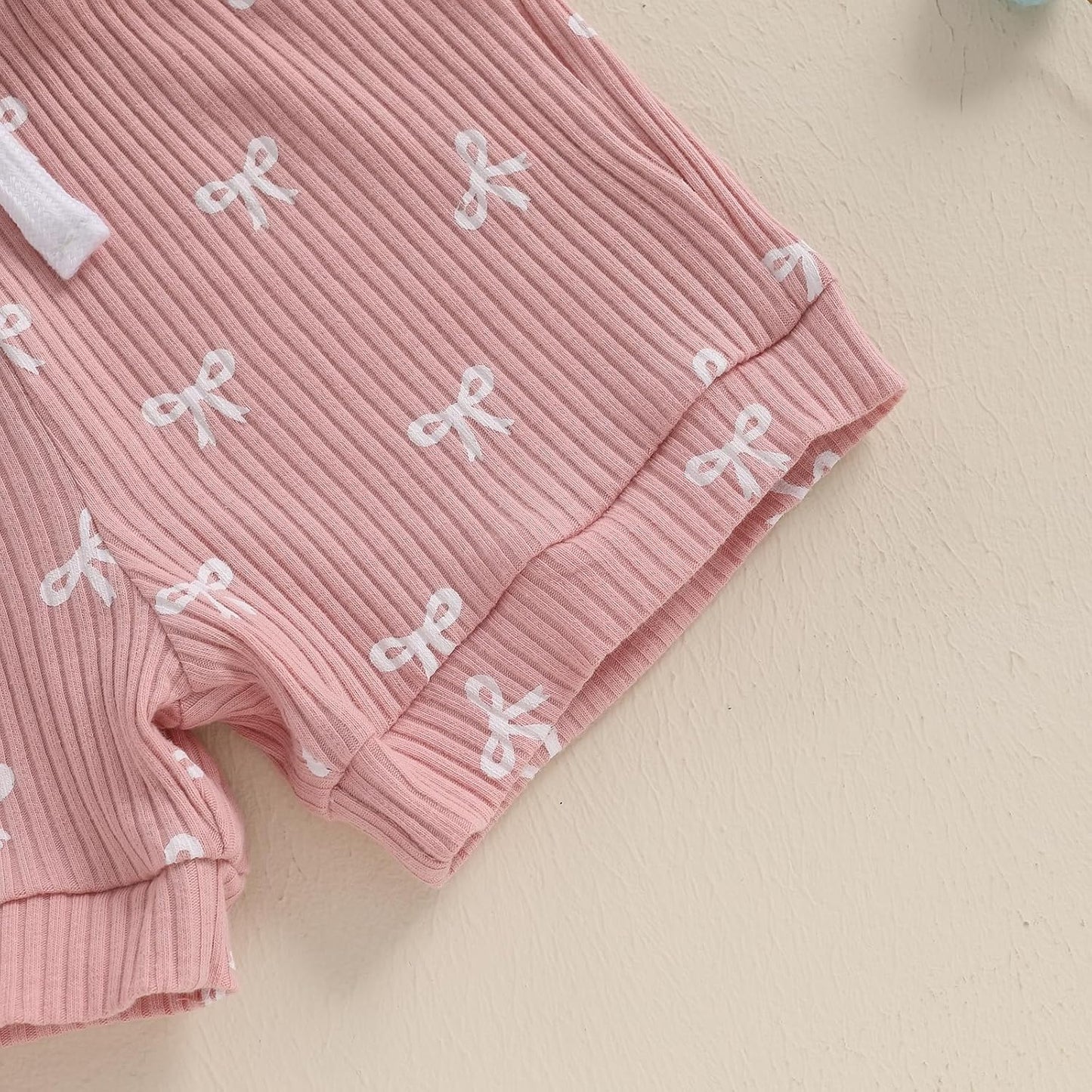 3-teiliges Baby-Mädchen-Sommer-Kleidungsset Rüschen-Kurzarm-Strampler + Rüschen-Shorts + Stirnband Baby-Set Weiches Neugeborenes Ausgehen Outfit