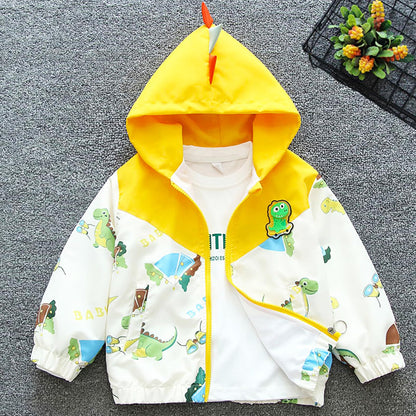 Amur Leopard Kinder Übergangsjacke Jungen Winddichte Mantel mit Kapuze Windjacke für Frühling Herbst
