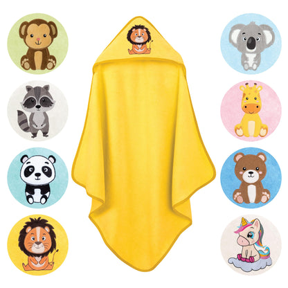 LAYNENBURG Premium Kapuzenhandtuch Baby - Badehandtuch aus 100% Baumwolle - Oeko TEX - Handtuch mit Kapuze für Neugeborene & Kinder - Badetuch, Babyhandtuch Mädchen, Jungen (Waschbär 80 x 80cm)
