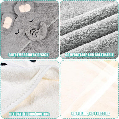 UieaMsio 3 Stücke Kapuzenhandtuch Baby, Niedliches Handtuch Mit Kapuze, 80X80cm Babybadetücher, Weich & Super Saugfähig