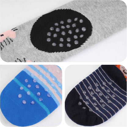 L&K-II Pack of 3 Crawling Tights Baby Girls Boys Tights with ABS Sole Non-Slip Nubs Car Aeroplane Lion Motif 2731