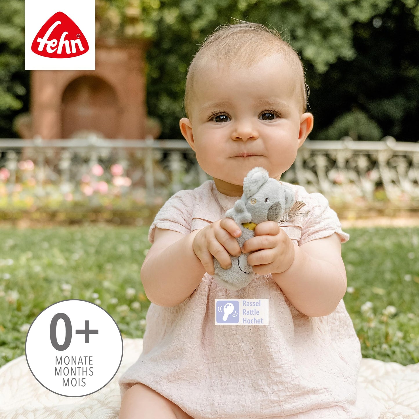 Fehn Mini-Rassel Otter – Mini-Greifling zum Rasseln, Fühlen, Spielen mit kuschelweichem Stoff-Tier – ein treuer Begleiter für Babys und Kleinkinder ab 0+ Monaten