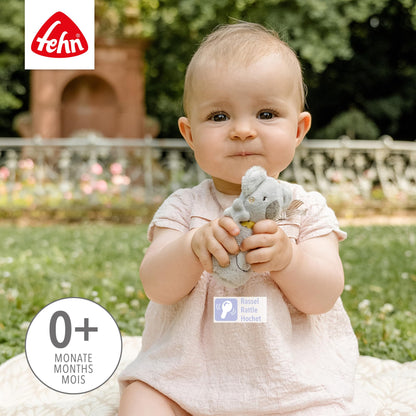 Fehn Mini-Rassel Otter – Mini-Greifling zum Rasseln, Fühlen, Spielen mit kuschelweichem Stoff-Tier – ein treuer Begleiter für Babys und Kleinkinder ab 0+ Monaten