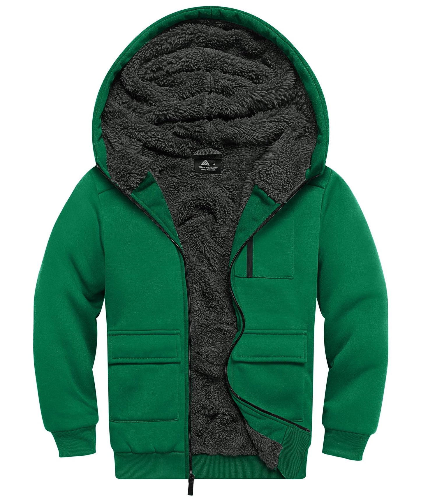 LLdress Fleece Jacket Boys Hoodie with Zip Children's Hoodie Boys Warm Hooded Jacket Causal Winter Ourdoor Sweat Jacket with Fleece Lining Hooded Jackets for Boys