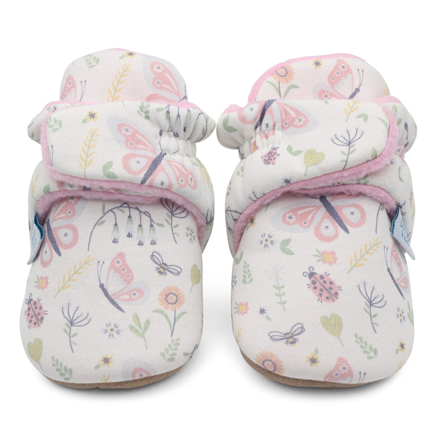 Dotty Fish Baby Winter Boots - Warm Non-Slip Cotton Crawling Shoes with Suede Sole - 0-24 Months