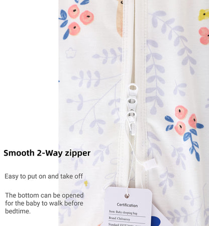 Chilsuessy Summer Baby Sleeping Bag, Small Children’s Sleeveless Pyjamas for Summer and Spring, 100 % Cotton