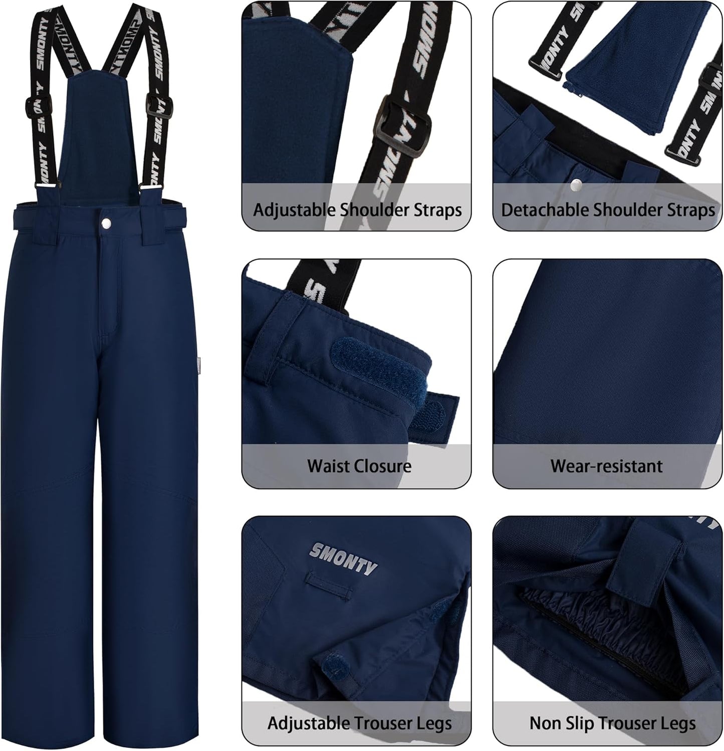 Kinder Schneeanzug für Jungen, Winter Skijacke und Hosen Set mit Kapuzenriemen, winddicht, wasserdicht, warmer Mantel