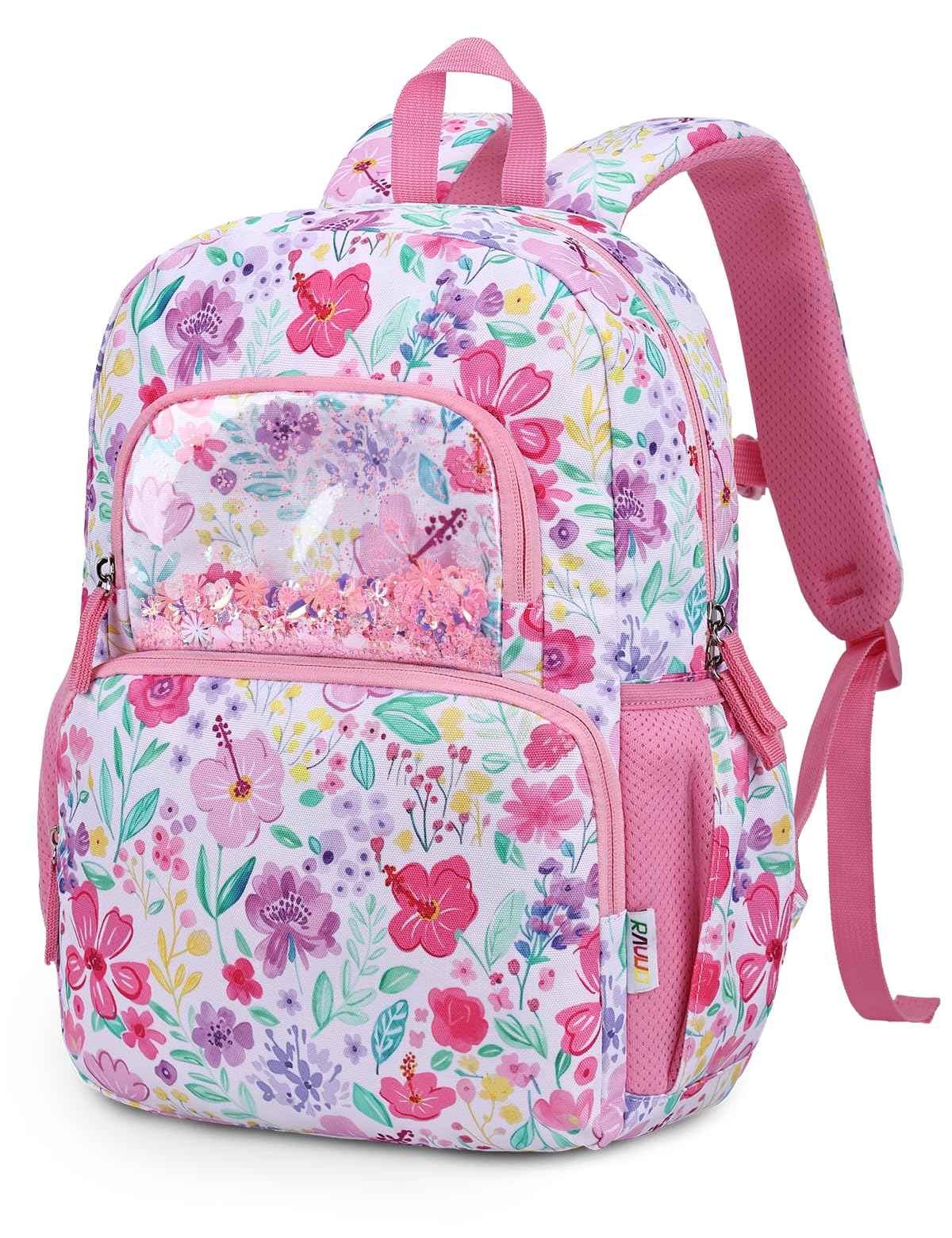 Kinderrucksack für Mädchen 5–8 Jahre, 12L Leichter & Wasserabweisender mit Brustgurt, Perfekt für Vorschule & Grundschule，Regenbogen