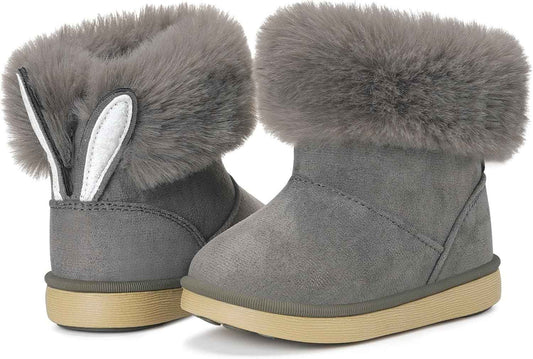 KVbabby Winter Boots Girls Warm Children's Winter Shoes Plush Lined Baby Ankle Boots Snow Boots Non-Slip Boots Toddler Shoes Slip On Boots