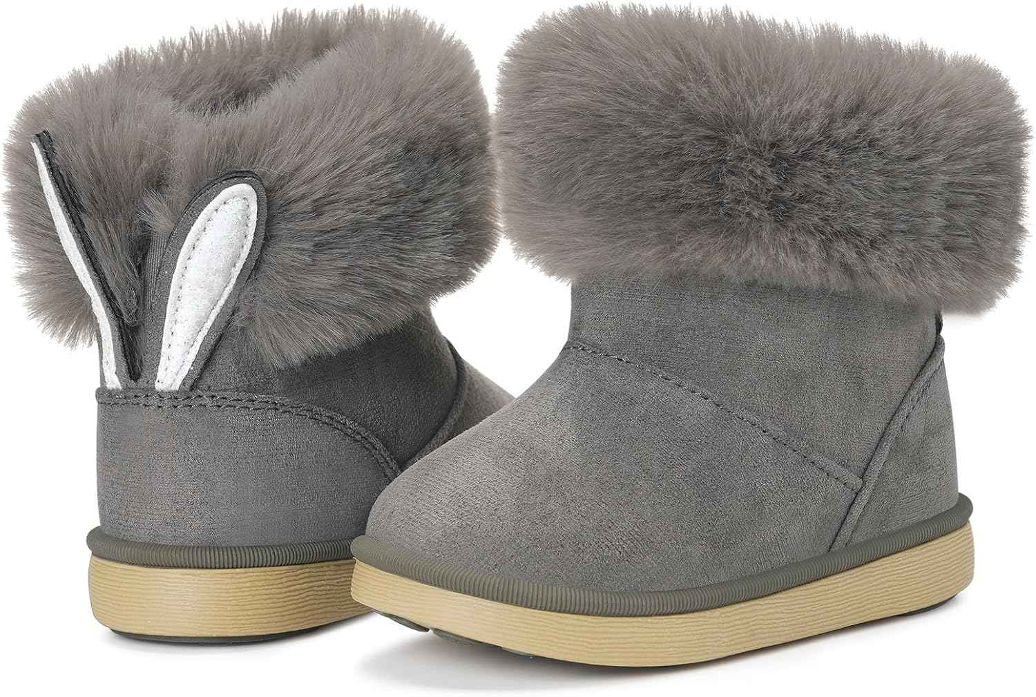KVbabby Winter Boots Girls Warm Children's Winter Shoes Plush Lined Baby Ankle Boots Snow Boots Non-Slip Boots Toddler Shoes Slip On Boots
