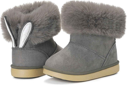 KVbabby Winter Boots Girls Warm Children's Winter Shoes Plush Lined Baby Ankle Boots Snow Boots Non-Slip Boots Toddler Shoes Slip On Boots
