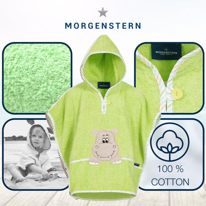 Morgenstern Bath Poncho Children's Baby Girls Boys 100% Cotton Oeko-Tex Baby Bath Towel Hooded Towel Bathrobe Terry Cloth