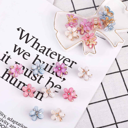 cobee Small Diamond Hair Clip Pearl Small Hair Clip Hair Accessories for Women Girls Birthday Party Wedding Party Photo Cute Clips Beach Flowers 2 cm