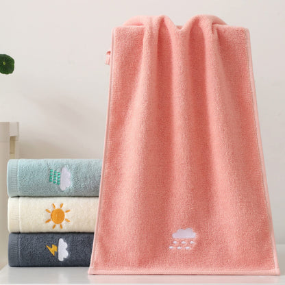 Guaksxi Pack of 4 Face Cloths Children's Towels Soft 4 Colours Children's Bath Towels 100% Cotton Face Towels Baby Bath Towel for Children (25 x 50 cm, Colourful Animal)