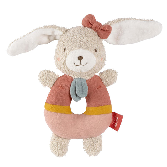 Fehn Baby Ring Grasping Toy Lama - Soft Toy Baby Toy with Rattle - Motor Skills Toy for Playful Learning - Plush Toy as a Sleep Aid - Toy for Babies &amp; Toddlers from 0+ Months 