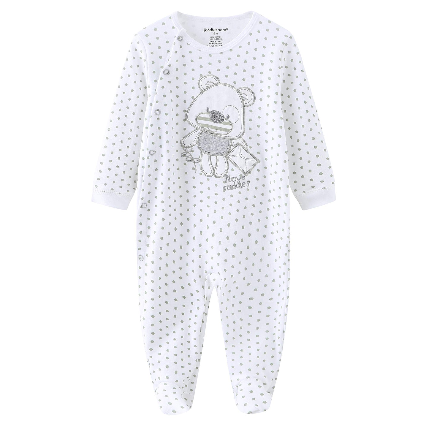 Kiddiezoom Baby-Jungen Mädchen Schlafstrampler, 3er Pack