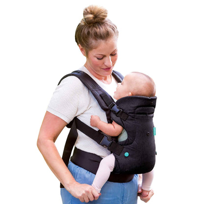 Infantino Flip Advanced 4-in-1 Babytrage, Ergonomisch, Umwandelbar, mit Blickrichtung Nach Innen und Außen, Vorne und Hinten Tragbar für Neugeborene bis Kleinkinder von 3,6-14,5 kg, Grau