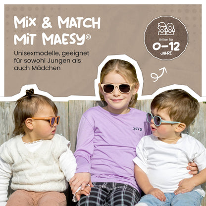 Maesy Yuki Children's Sunglasses for 6-12 Years, UV400 Polarised Protection, Flexible and Flexible Frame, Safe and Comfortable Sunglasses for Children