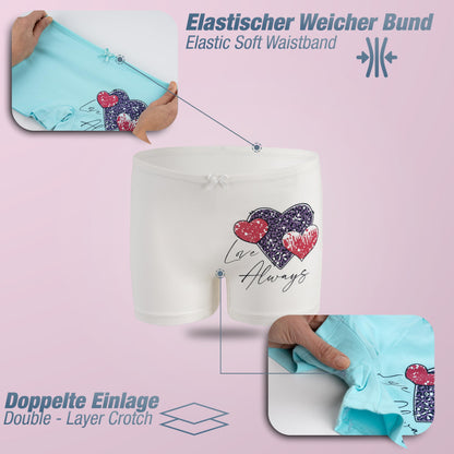 LOREZA ® 10er Pack Mädchen Pantys Boxershorts Unterwäsche aus Baumwolle - Gr. 92-170
