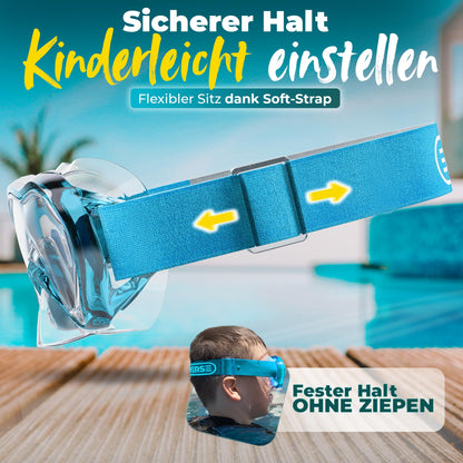 KIDVERSE Schnorchelset Kinder - Taucherbrille mit Schnorchel - Panorama Taucherbrille mit Nase - Kindertaucherbrille Alternative Schnorchelmaske