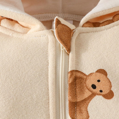 Baby Strampler Neugeborenen Herbst Winter Overall Kleinkind Tier Kostüm Overall mit Kapuze Langarm Bodysuit für Baby Mädchen Jungen Kuscheln