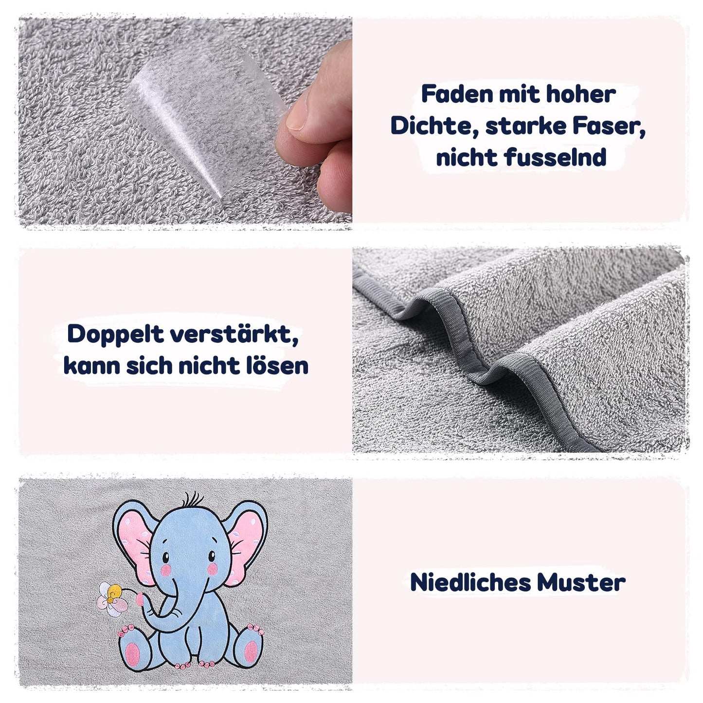 Yosemy Kapuzenhandtuch Baby - Oeko TEX - Baby Handtuch Kapuze 100% Baumwolle Badeponcho Kinder Babyhandtuch mit Kapuze Weich & Super Saugfähig 0-3 Jahre-Bär