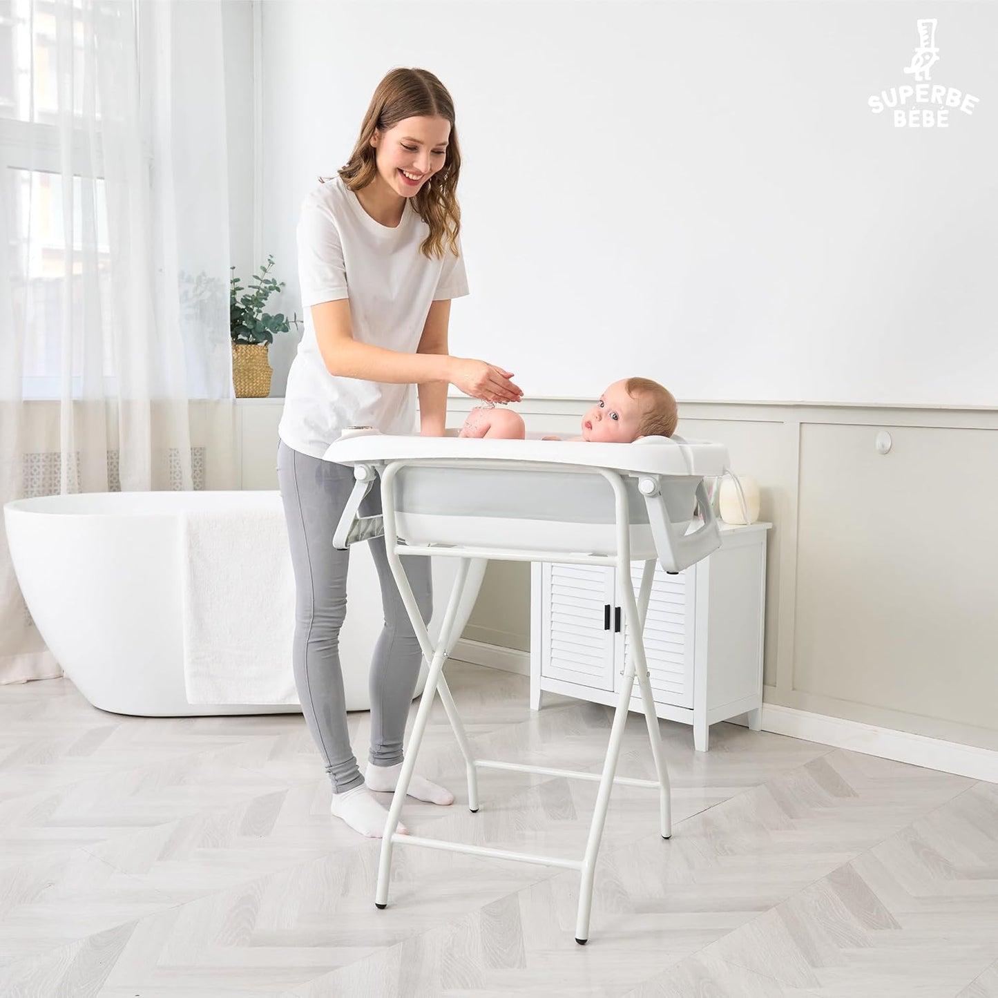 Faltbar Baby Badewanne Mit Rutschfestem Badewannensitz - Babywanne Xxl Mit Badethermometer - Von Der Geburt Bis 3 Jahre - Baby Bathtub - Babygeschenk - Geburtsgeschenke Für Mädchen & Jungen