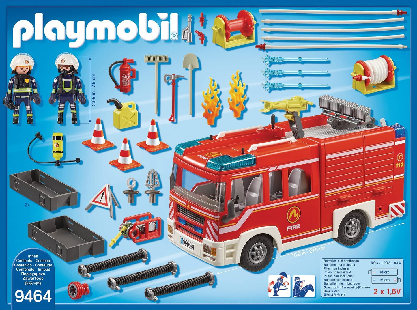 PLAYMOBIL City Action 9464 Feuerwehr-Rüstfahrzeug mit Licht und Sound, Ab 5 Jahren
