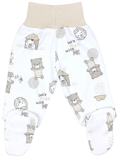 TupTam Pumphose Baby Jungen mit Fuß 3er Pack – Weiche Baby Hose aus Baumwolle mit Komfortbund