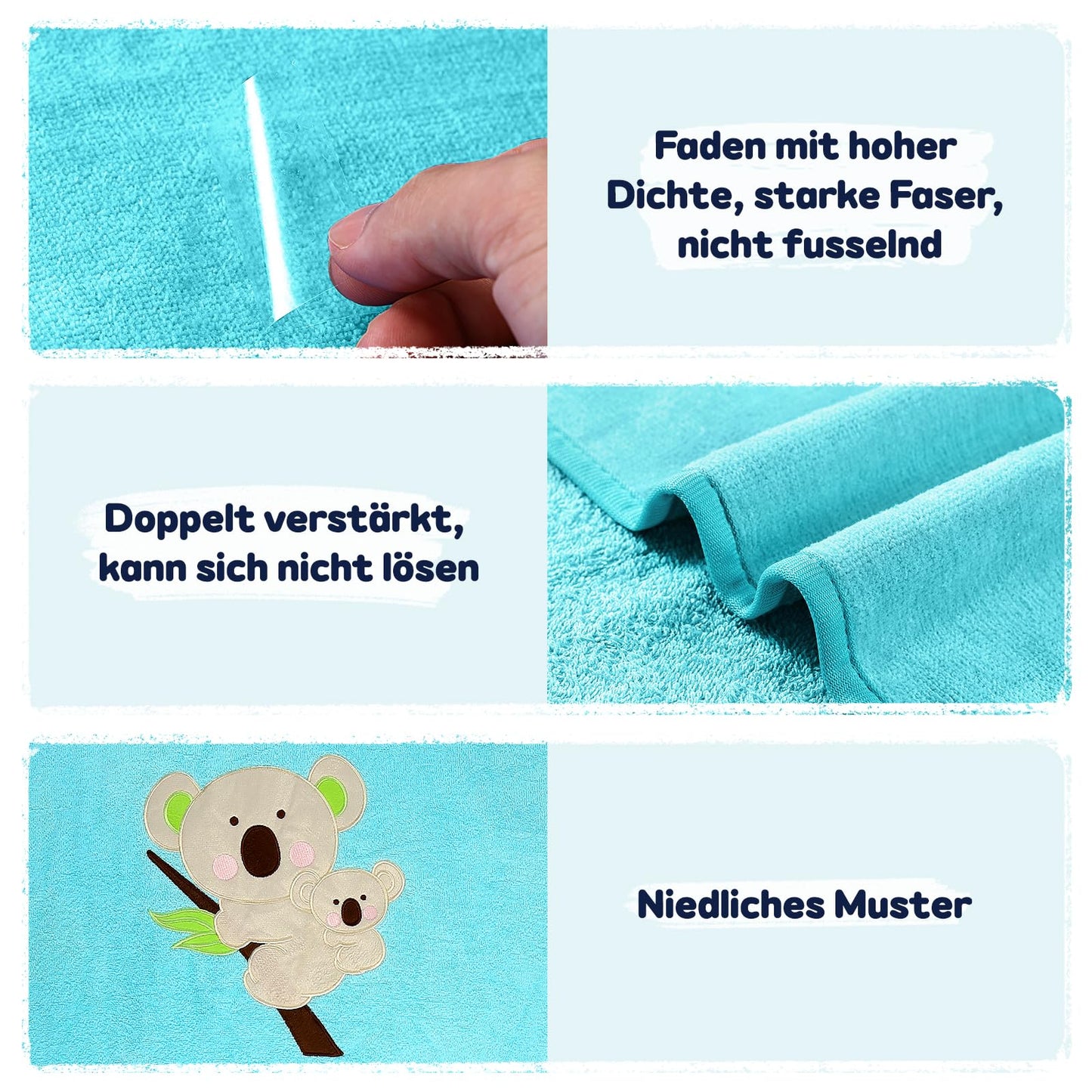 Yosemy Kapuzenhandtuch Baby - Oeko TEX - Baby Handtuch Kapuze 100% Baumwolle Badeponcho Kinder Babyhandtuch mit Kapuze Weich & Super Saugfähig 0-3 Jahre-Bär