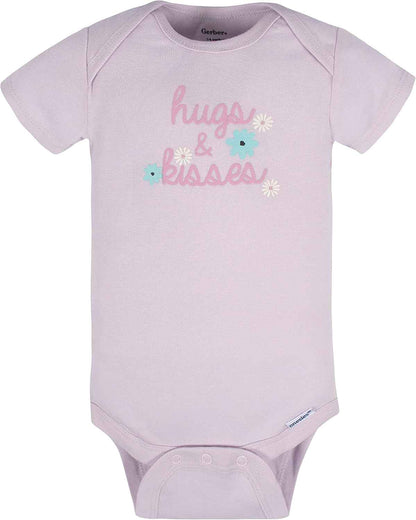 Baby-Mädchen 8er-Pack kurzärmlige Onesies-Bodys, Lavendelgarten, Neugeboren