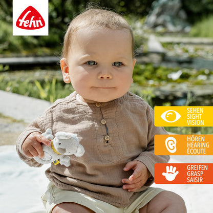 Fehn Mini-Rassel Otter – Mini-Greifling zum Rasseln, Fühlen, Spielen mit kuschelweichem Stoff-Tier – ein treuer Begleiter für Babys und Kleinkinder ab 0+ Monaten