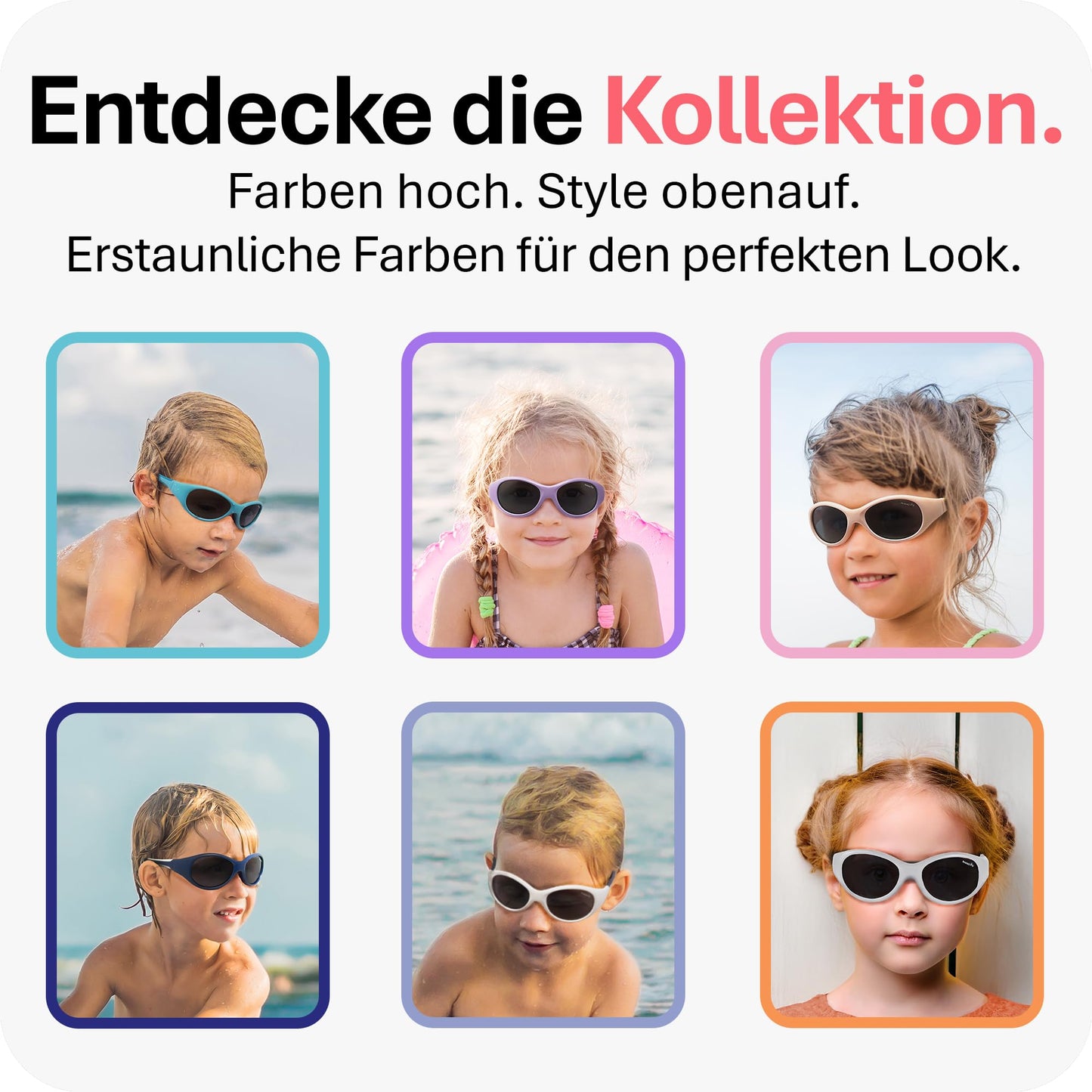 Mausito Children's Sunglasses 2-4 Years & 5-8 Years Comparison Winner Children's Sunglasses 100% UV Protection Flexible Non-Toxic Children's Sunglasses with Strap European Design Made for Children